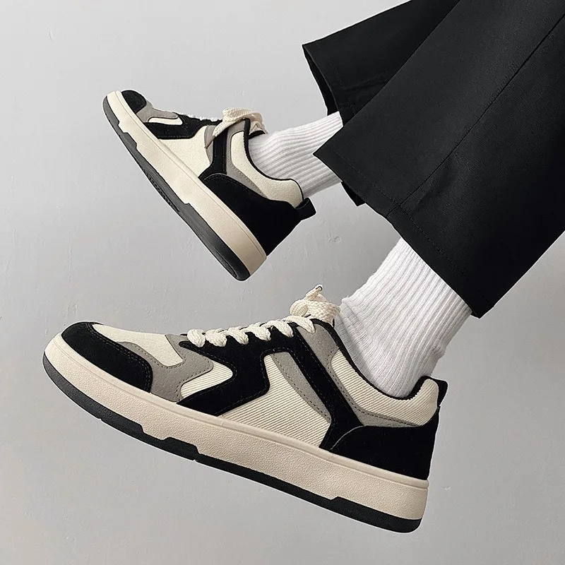 Baskets en cuir respirantes pour hommes, chaussures décontractées, chaussures de skateboard, extérieur, quatre saisons, collégien, designer, tendance, nouveau, 2021