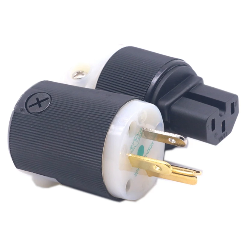 

Hubbell Copper Plated Gold Plated + Rhodium plating US Version AC Hifi Power Plug & IEC Connecter DIY