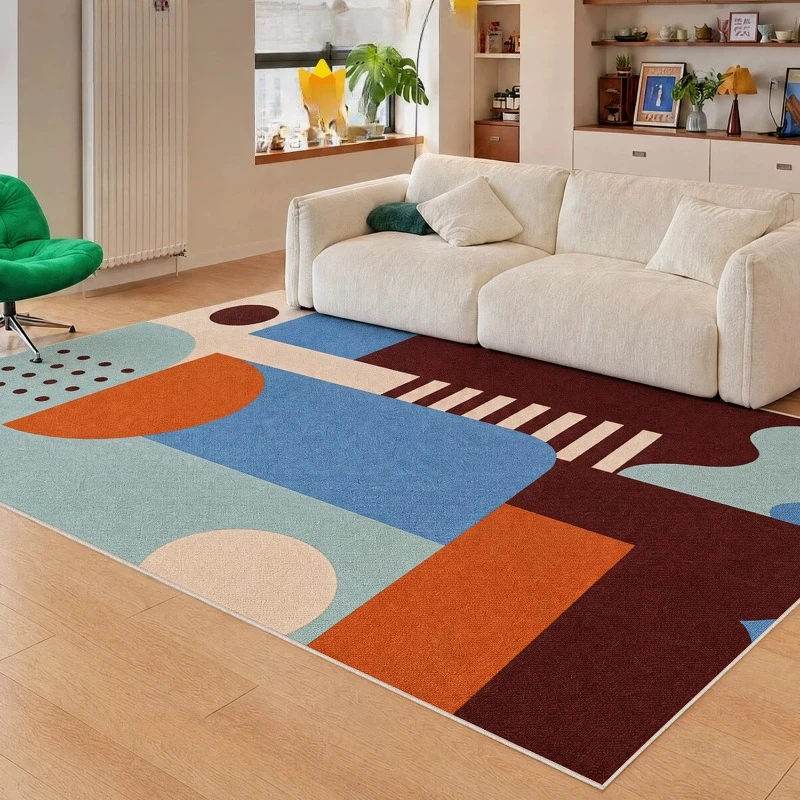 Large Area Living Room Decoration Blue Carpet Modern Style Rugs for Bedroom Washable Lounge Soft Floor Mat Anti-slip Study Rug