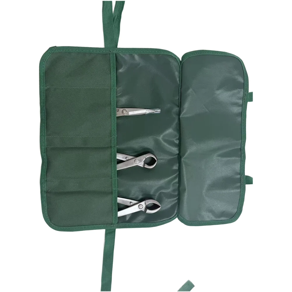 Gardening Tool Bag for Outdoor Use with Roll Up Functionality Shoulder Strap and Separate Compartments for Pruners Shears Scoops