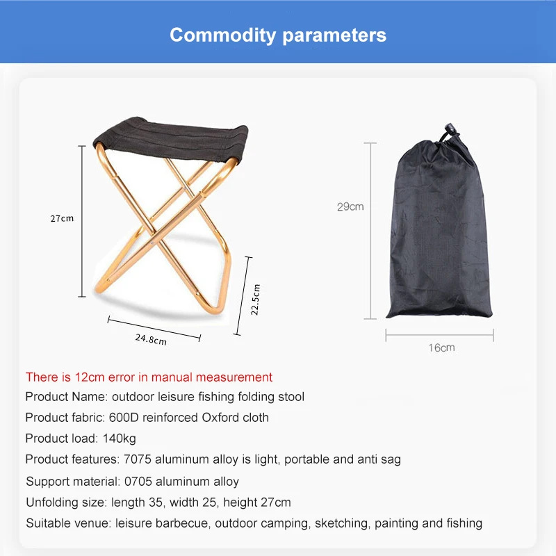 Folding Stool Sturdy Durable Portable Versatile Foldable Foldable Stool For Fishing Trips Compact And Lightweight Camping Chair