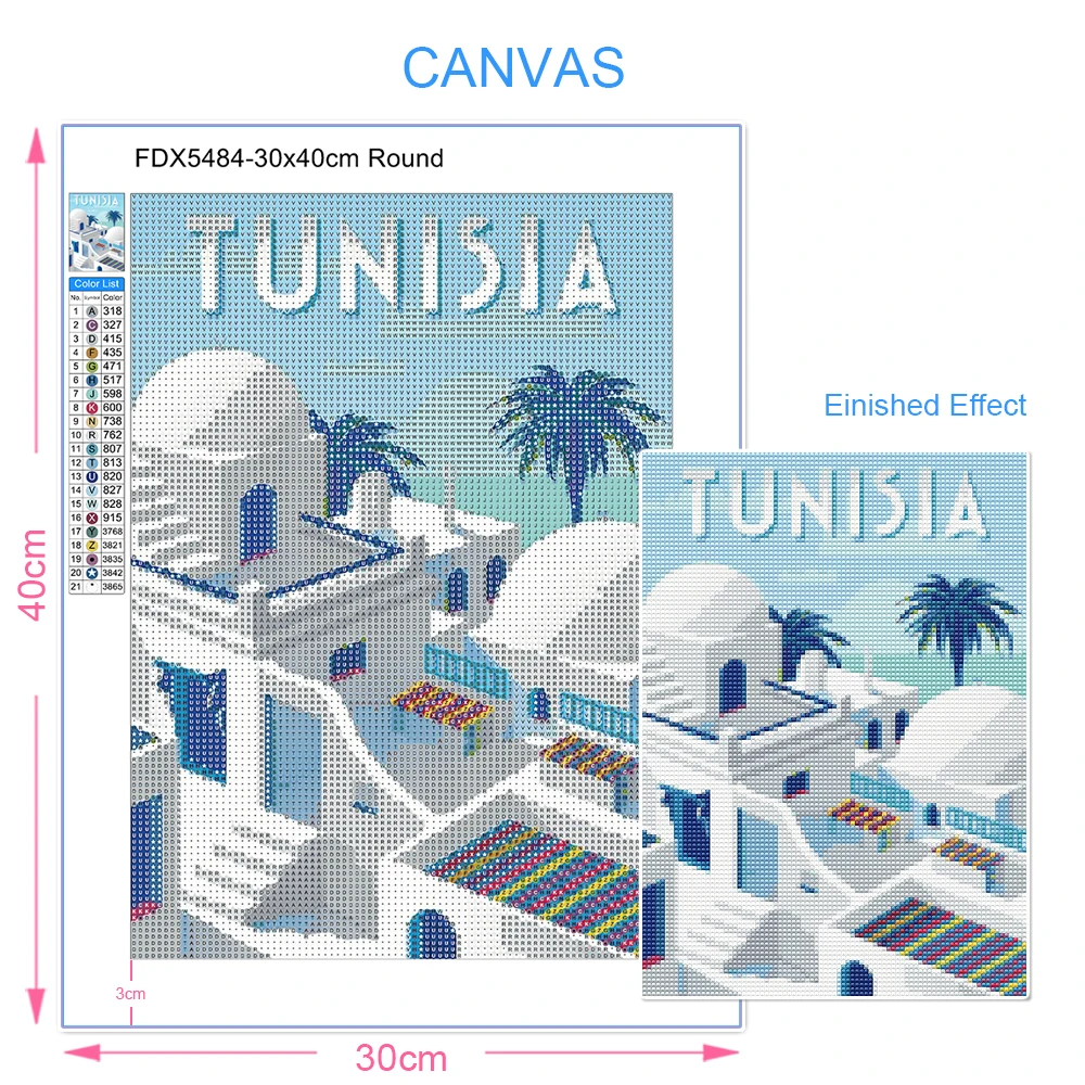 Stadtlandschaft Diamant Malerei Kit Türkei Dubai Tansania Landschaft Zeichen Mosaik Stickerei Kunst Wand Wohnzimmer Dekoration – Detail 4