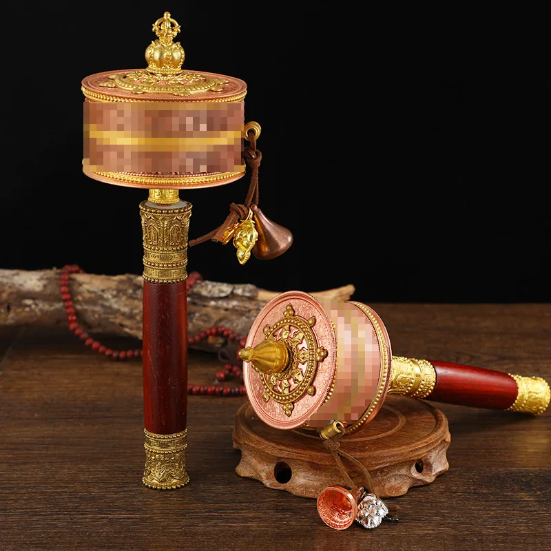 Pure Copper Double-layer Gold-plated Diamond Pestle with Pendant, Hand Cranked, Silent and Smooth Desktop Ornament for Home Use