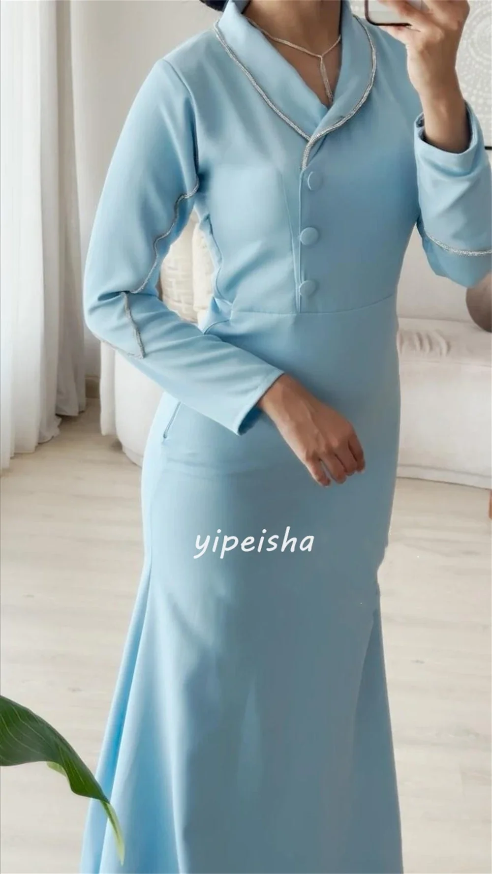 Индивидуальное джерси с блестками и рюшами Quinceanera, трапециевидное платье с v-образным вырезом, длинные платья на заказ