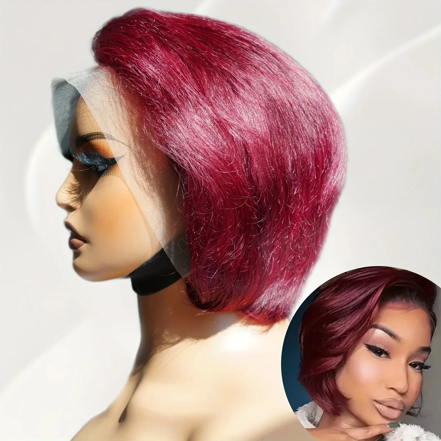 رخيصة مستقيم قصير بوب شعر مستعار عابث قطع شعر مستعار 13x4 HD الدانتيل الباروكة الأمامية 100% شعر الإنسان واي الجانب جزءها قبل قطعها للنساء السود #5