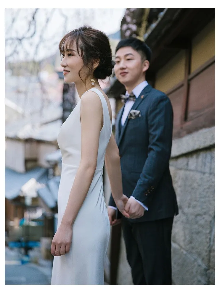 French Lace Light Wedding Dress Bride Simple Niche Tube Top Forest Style Retro Going Out Yarn Super Fairy Tail Welcome Dress