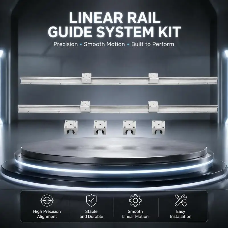 Guide linéaire, rail linéaire, 2 pièces. Rail de guidage en acier au carbone et aluminium SBR20-800mm avec 4 pièces. Blocs coulissants SBR20UU, roulement linéaire, bloc de roulement, pièces CNC pour imprimantes 3D, machines de fraisage/tournage