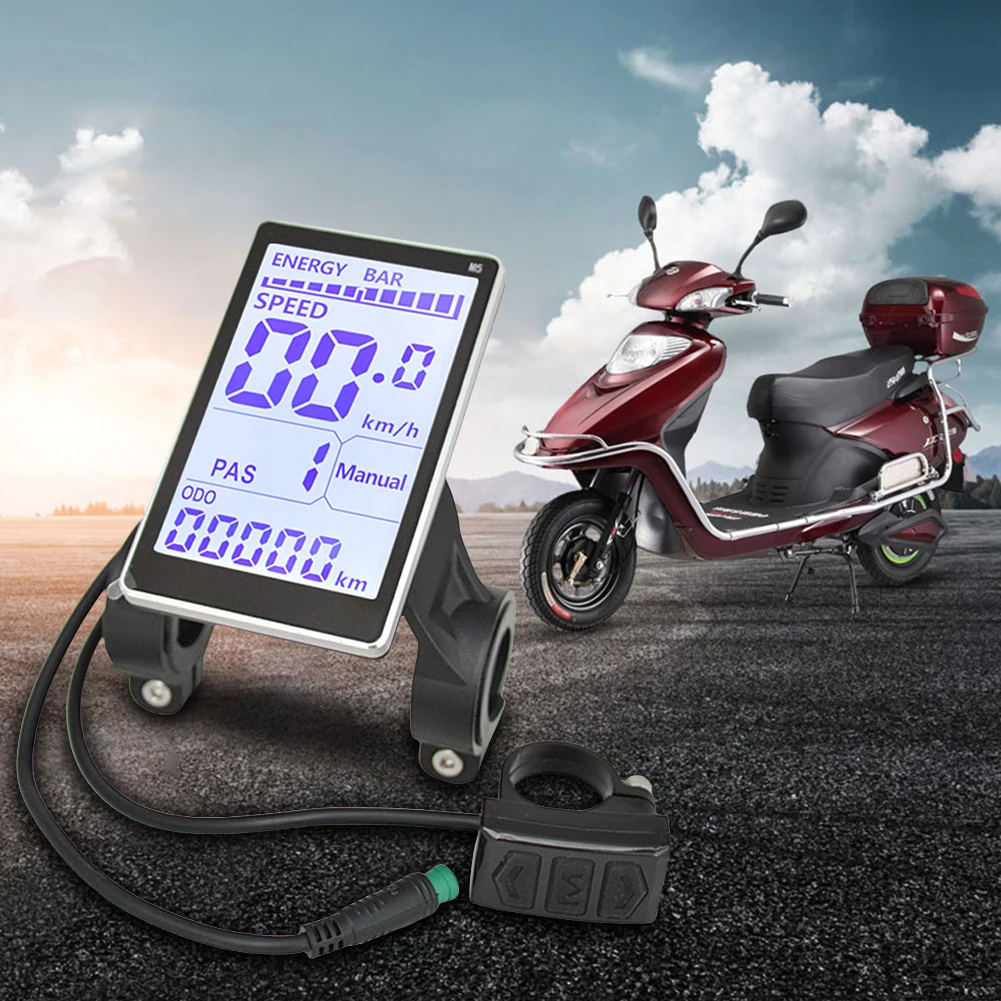 

Панель E Scooter M5, водонепроницаемый электрический велосипед, ЖК-дисплей, измерительный прибор, панель электрического скутера, экран для деталей горного электрического велосипеда