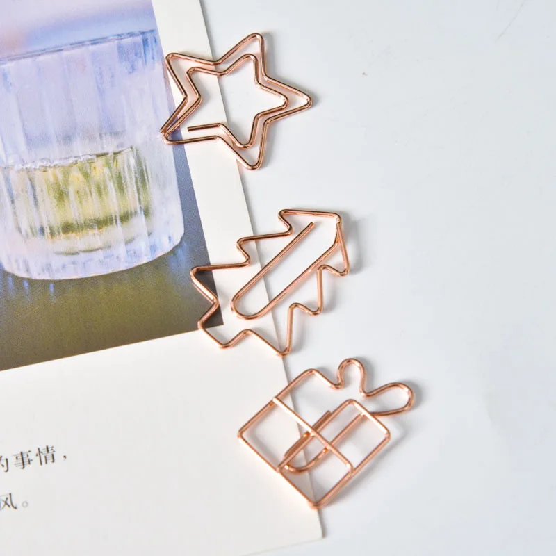 20 шт., металлические зажимы в стиле ретро, мини-рождественская елка, скрепка для бумаг, закладка, переплет для книг, декор для блокнота, канцелярские принадлежности, школьные переплетные принадлежности