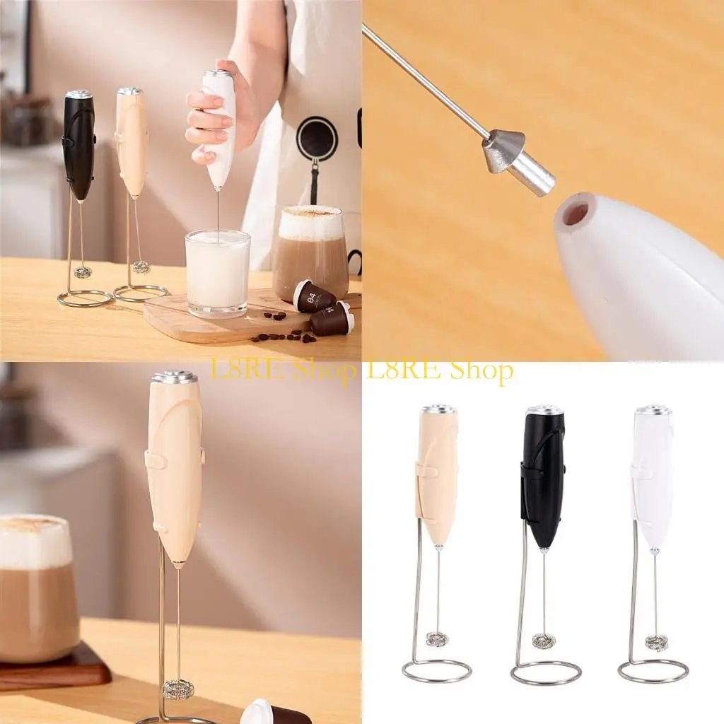 L8RE potężna ręczna różdżka mleka do kawy i latte bateria napoju mikser ergonomiczny jajka