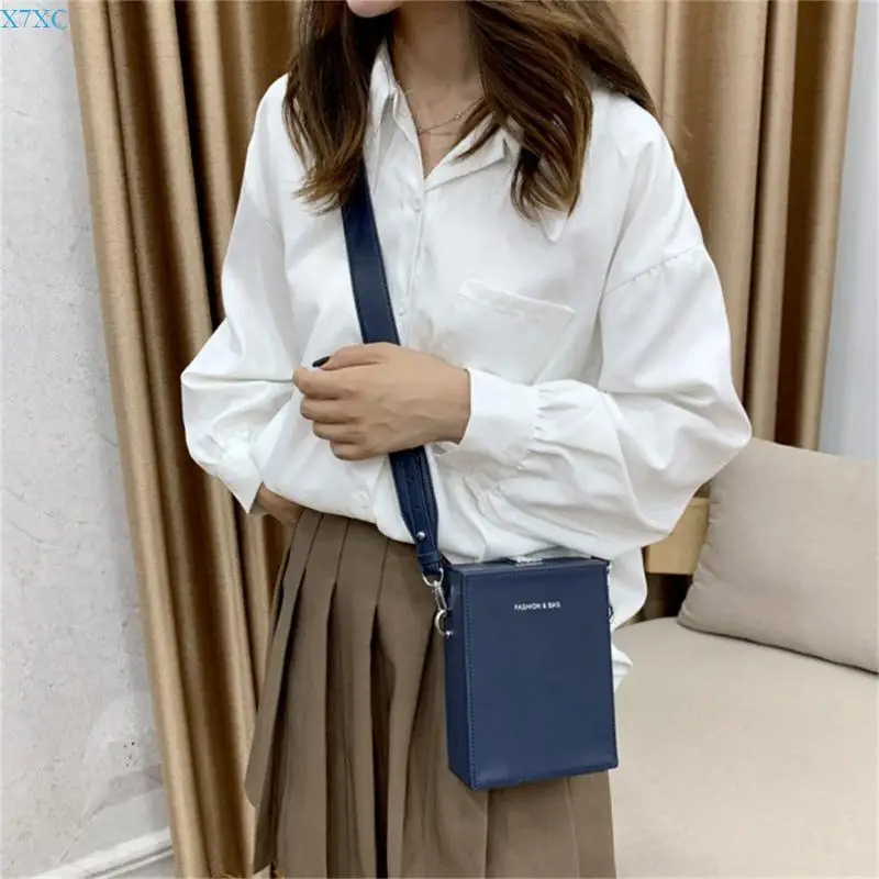

X7XC Women Crossbody Bag Color PU Shoulder Bag Cell Phone Messengers Bag