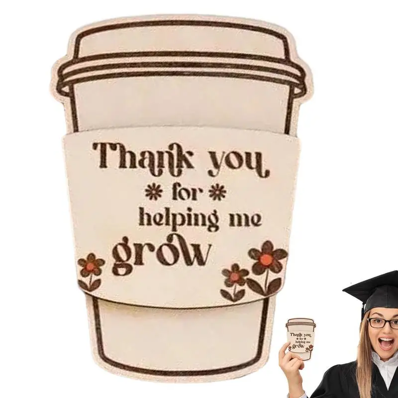 

Teacher Appreciation Card Holder Coffee Cup Shape Appreciation Card Holder Colorful Cash Holder Portable Graduation Season