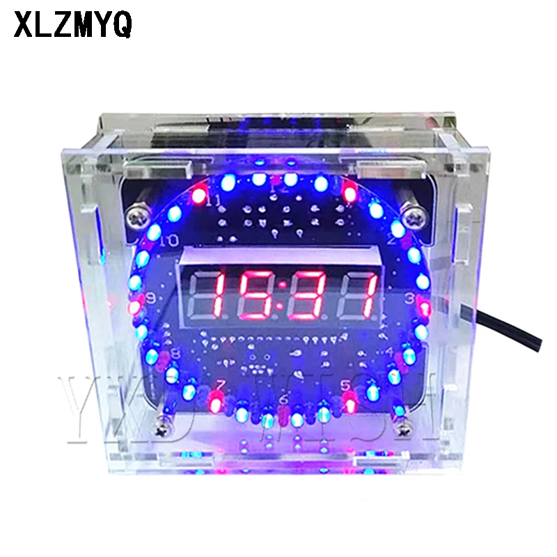 DS1302 DIY Rotating Digital LED Display Module Alarm Electronic Digital Clock Kit 51 SCM Learning Board 5V DS1302 DIY Kit