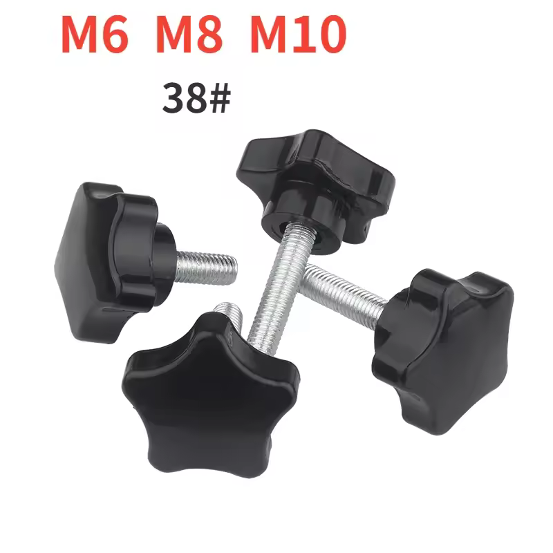 1-2pcs M6 M8 M10 38# Thread Star Shaped Clamping Bolt Knob Bakelite Plastic Head Handle Screw For Industry Equipment