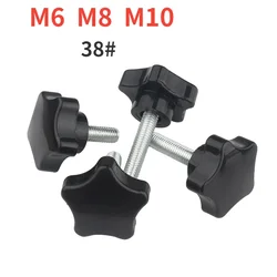 1-2pcs M6 M8 M10 38# Thread Star Shaped Clamping Bolt Knob Bakelite Plastic Head Handle Screw For Industry Equipment