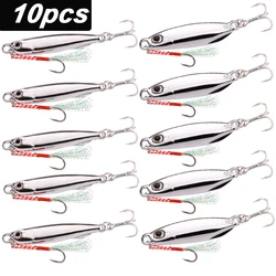 10PCS Esche Da Pesca Set Maschere 20G 30G 40G Jigbait Richiamo di Pesca Placcatura In Argento Shore Cast Esche Esca di Metallo Artificiale Pesca richiamo