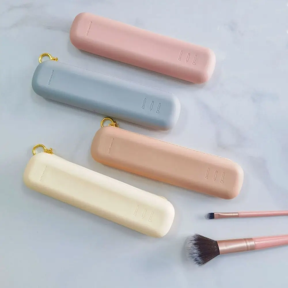 Gift Silicone Makeup Brush Pouch Large Capacity Makeup Storage Tool Makeup Brush Storage Bag With Zipper Makeup Bag