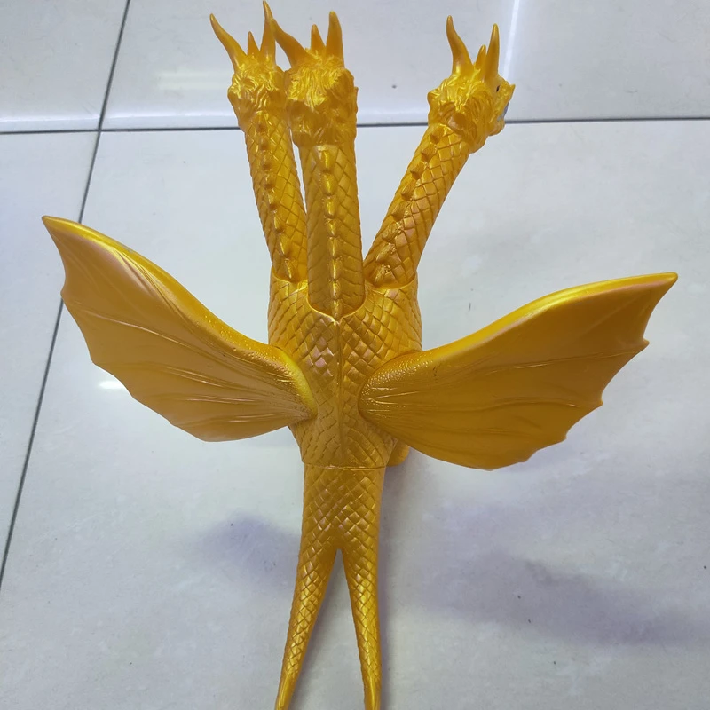 Godzilla 2023 filme rei dos monstros ghidorah modelo móvel figura ouro três cabeças dragão ornamento brinquedo