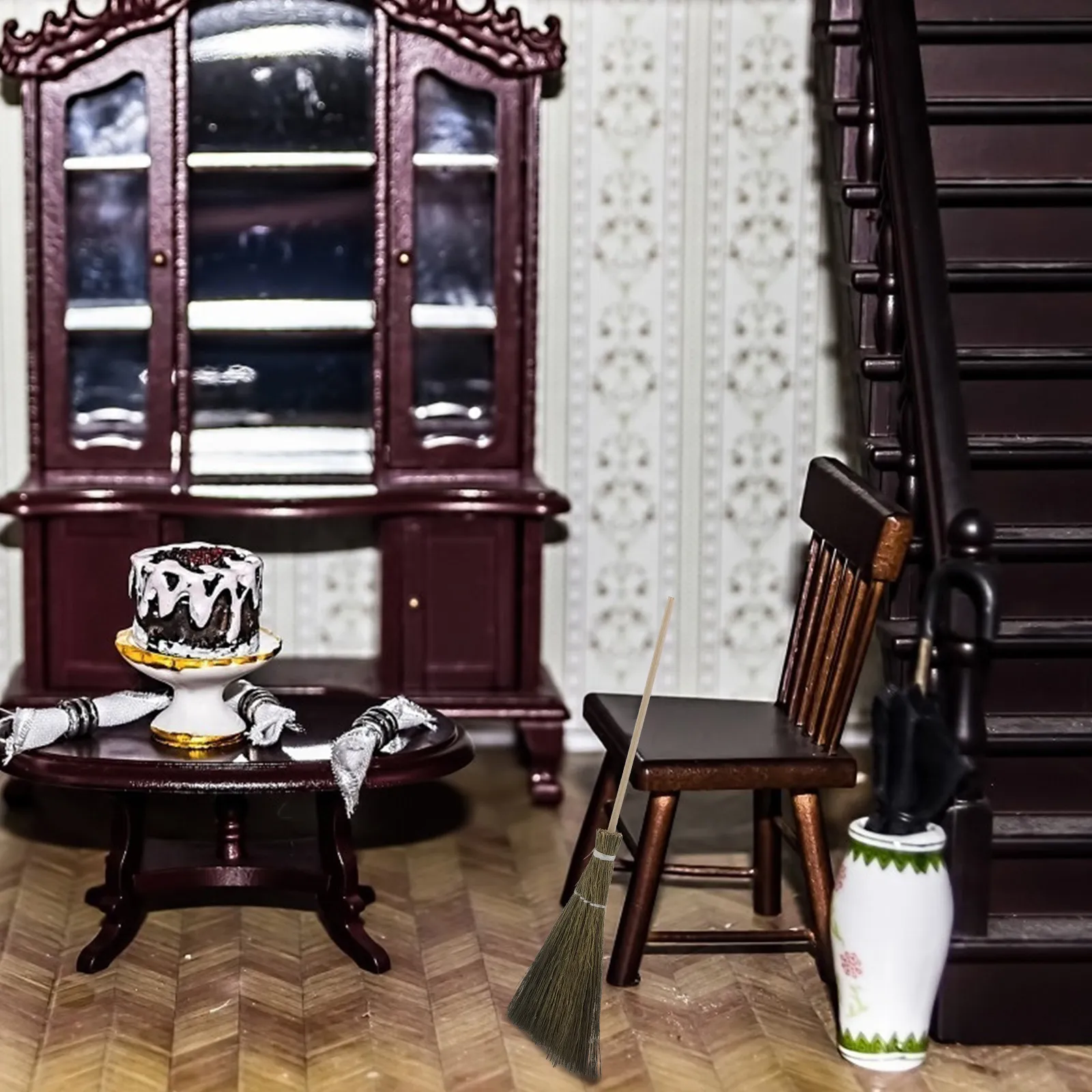 

2 шт. миниатюрные метлы для уборки дома, аксессуары для кукольного домика, декор для ролевых игр, украшение для детской комнаты