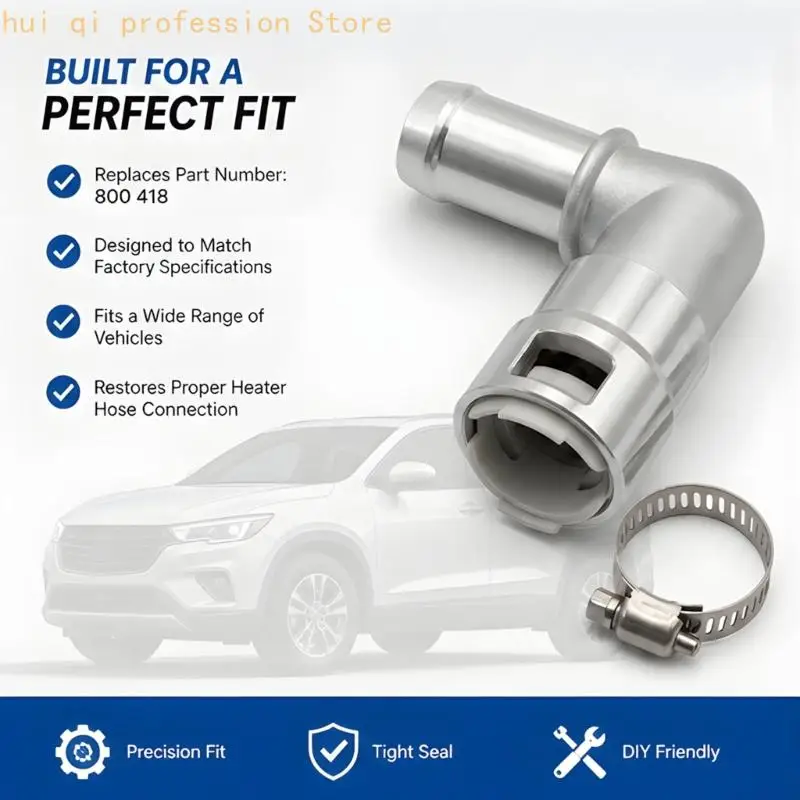 Kfz-HVAC-Schlauchanschluss 3/4 Zoll x 3/4 Zoll 800-418, 90-Grad-Heizungsschlauchverbindung aus Metall mit Befestigungsband – Detail 2
