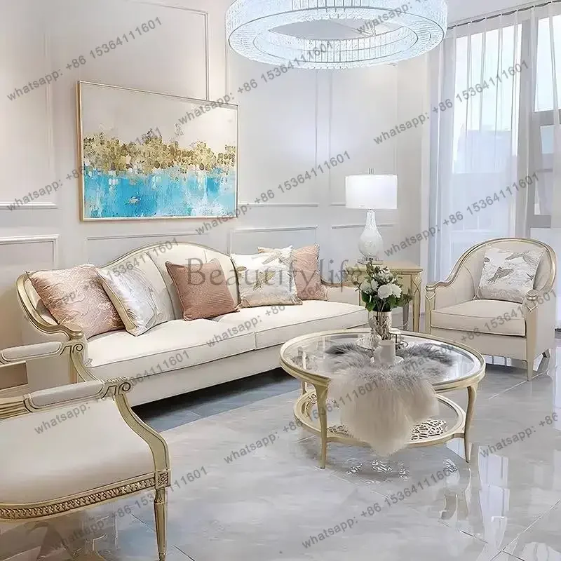 LJY Modern Beige Living Room Sofas Vintage Cheap Luxury Lazy Living Room Sofas Boneless Leather Woonkamerbanken Furniture Home