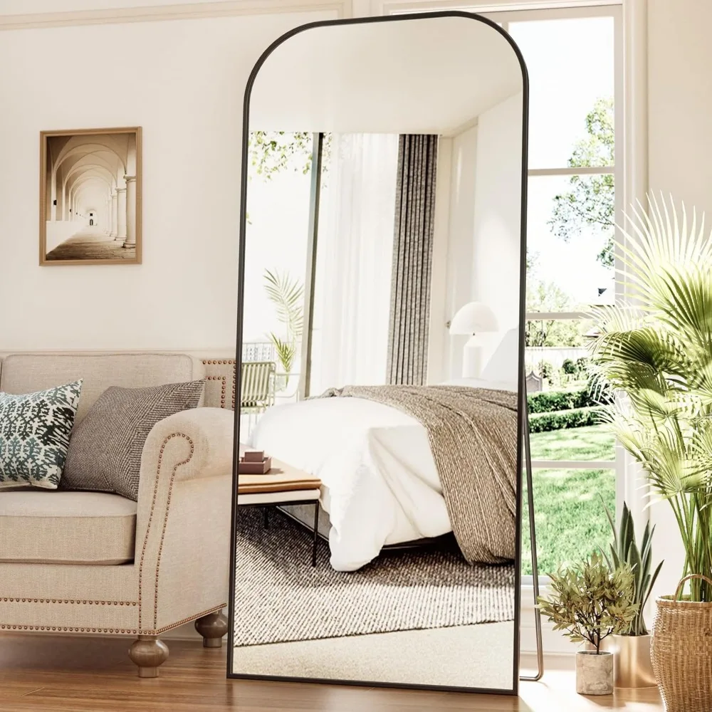 Large Arched Freestanding Floor Mirror, 71x27 Full Body Mirror with Stand for Bedroom and Living Room