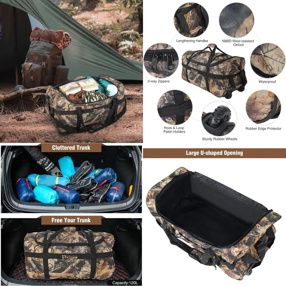 

Luggage with Wheels: 85L/120L/140L Expandable Dual Bag for Large Travel