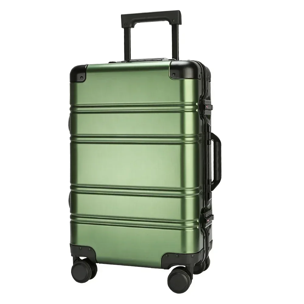 2020 NEW Green vintage aluminum frame suitcase  24 inch 360 Degree Universal Wheels travel carry-on cabin trunk luggage sets