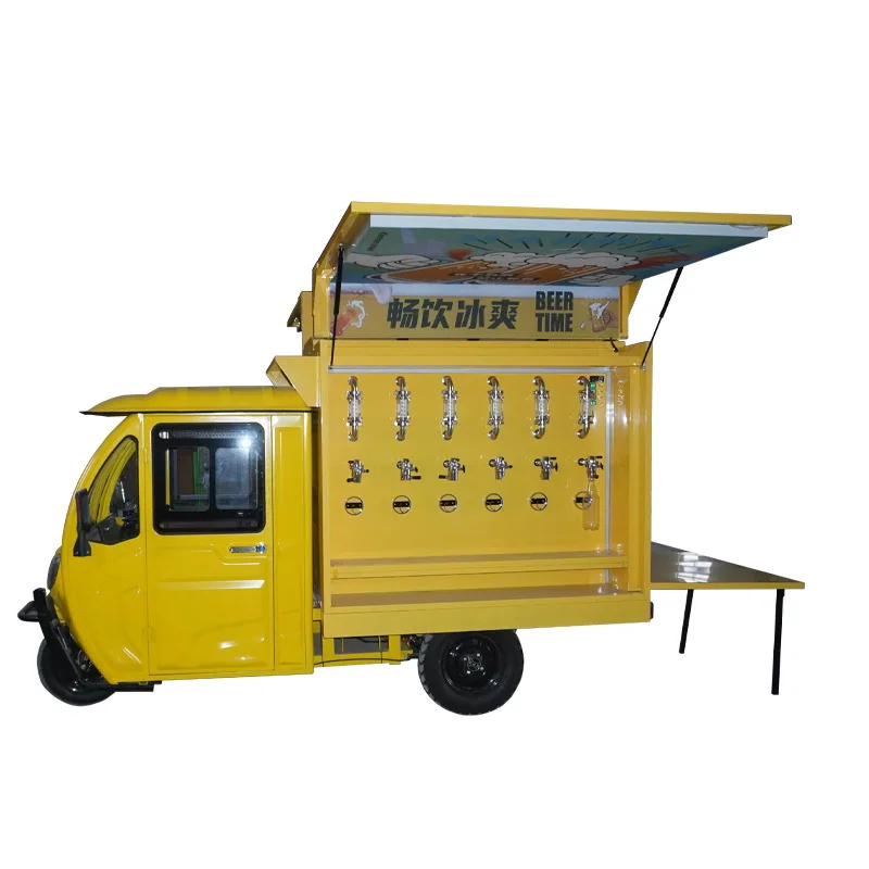 Mobile wine vending machine tricycle refrigeration outdoor takeaway stall