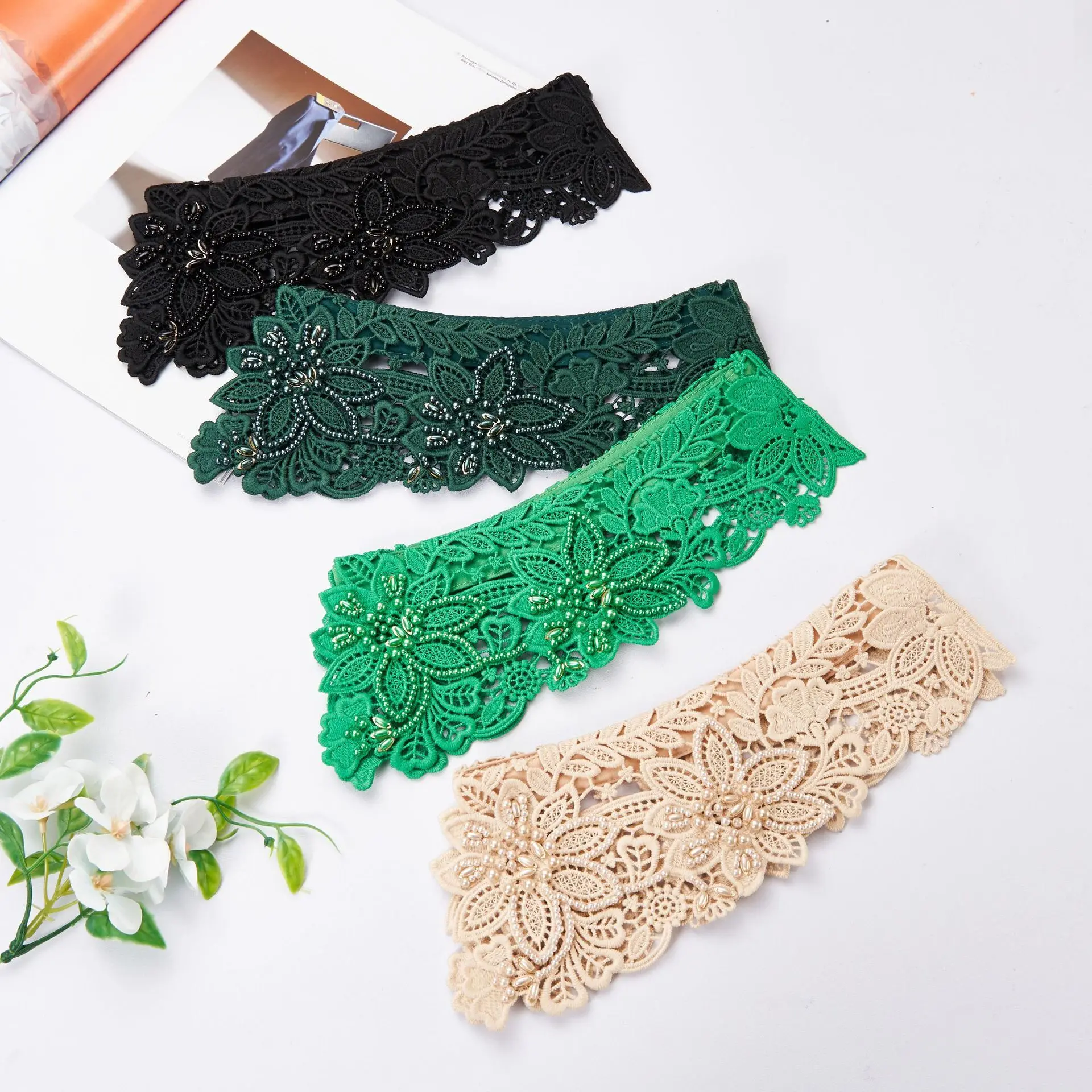High-Quality Beaded Fashion Collar Orange Yellow Green Blue Hollowed-Out Versatile Accessory