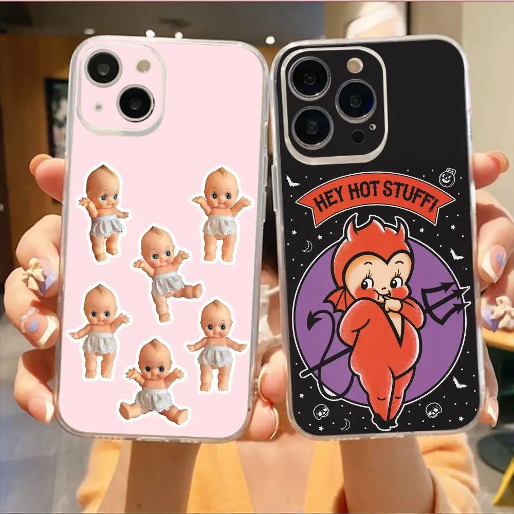 

K-kewpie Cute Angel baby Phone Case For iPhone17,16,15,14,13,12,11 Plus,Pro Max Soft Transparent Cover