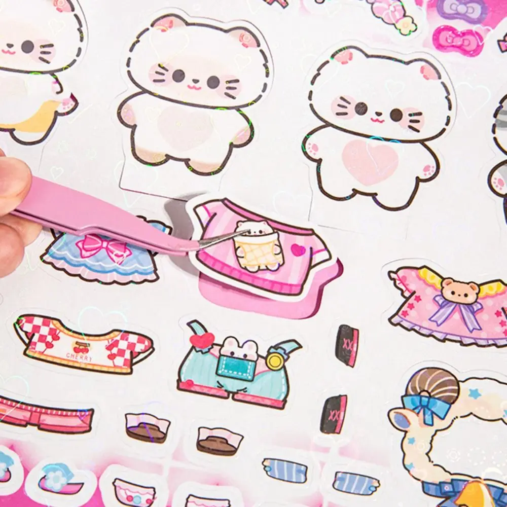 New Design DIY Dress up Crop Free Puzzle Style Handmade Diy Toys Handmade Craft Rice Cat Theme Sticker Games Quiet Book