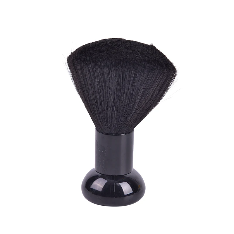 Plumero de fibra negra suave para cuello y cara, cepillos para estilista, cepillo para peluquero, herramientas de estilismo para corte de pelo profesional, 1 unidad