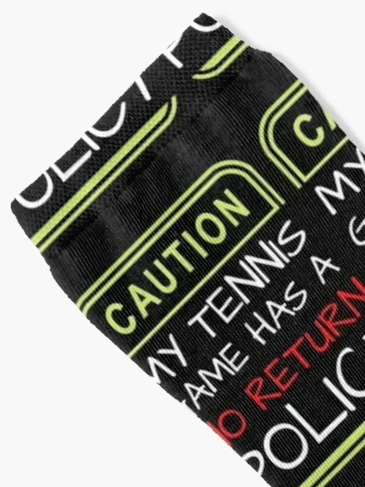 Funny tennis quote - my tennis game has a no return policy Socks halloween heated sports and leisure Male Socks Women's