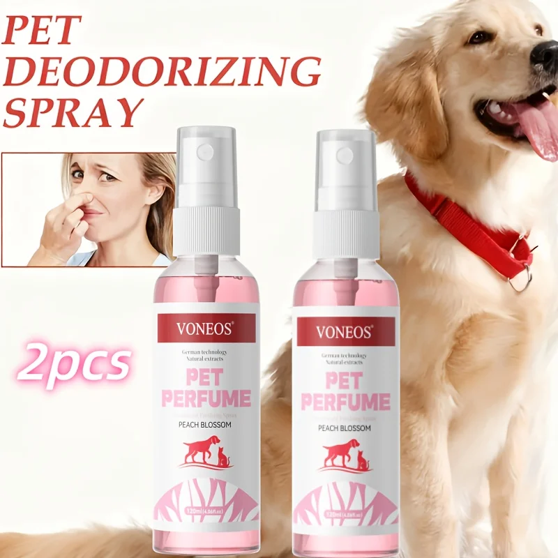 2pcs Pet Perfume Spray. Cat and Dog Fragrance Spray, Peach Scent, Refreshing and Clean Smell, Dog Supplies, and Dog Grooming