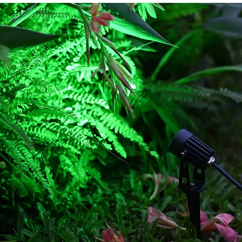 Home Aluminium LED Garden Lighting 5W Outdoor Spike Lawn Lamp Waterproof Lighting Led Spotlights 0.5 Meter Wire AC110V220V DC12V