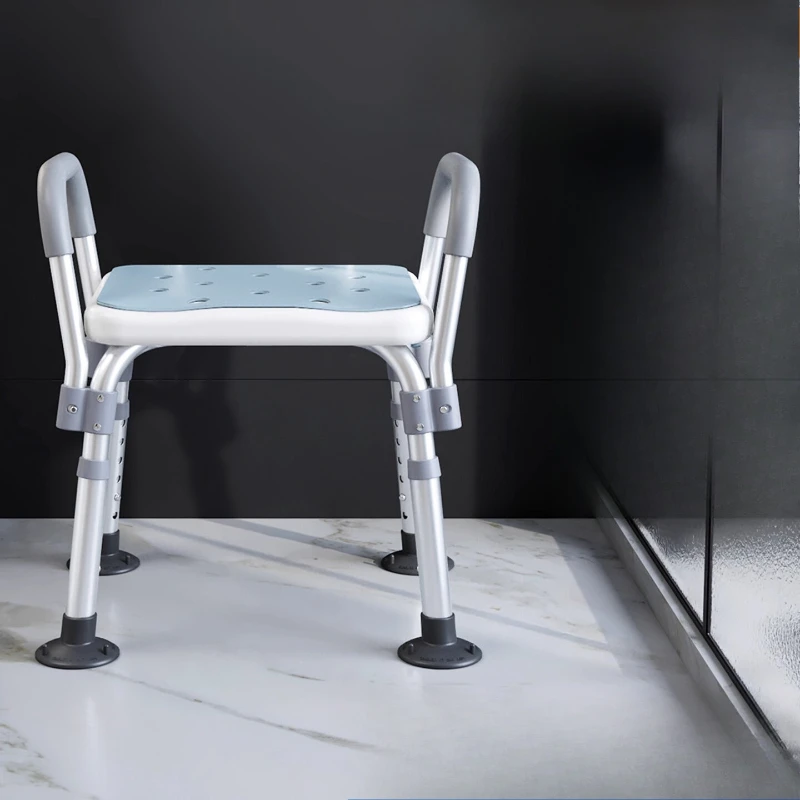 

Waterproof Wooden Shower Stool Unique Stainless Steel Plastic Wooden Shower Stool Restroom Elderly Sgabello Da Doccia Furniture