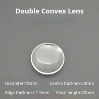 19mm K9 Optical Glass Focal Length 20mm Double Convex Lens Magnifying Lenses Optics Element Condensing Lens 2PCS Biconvex Lentes