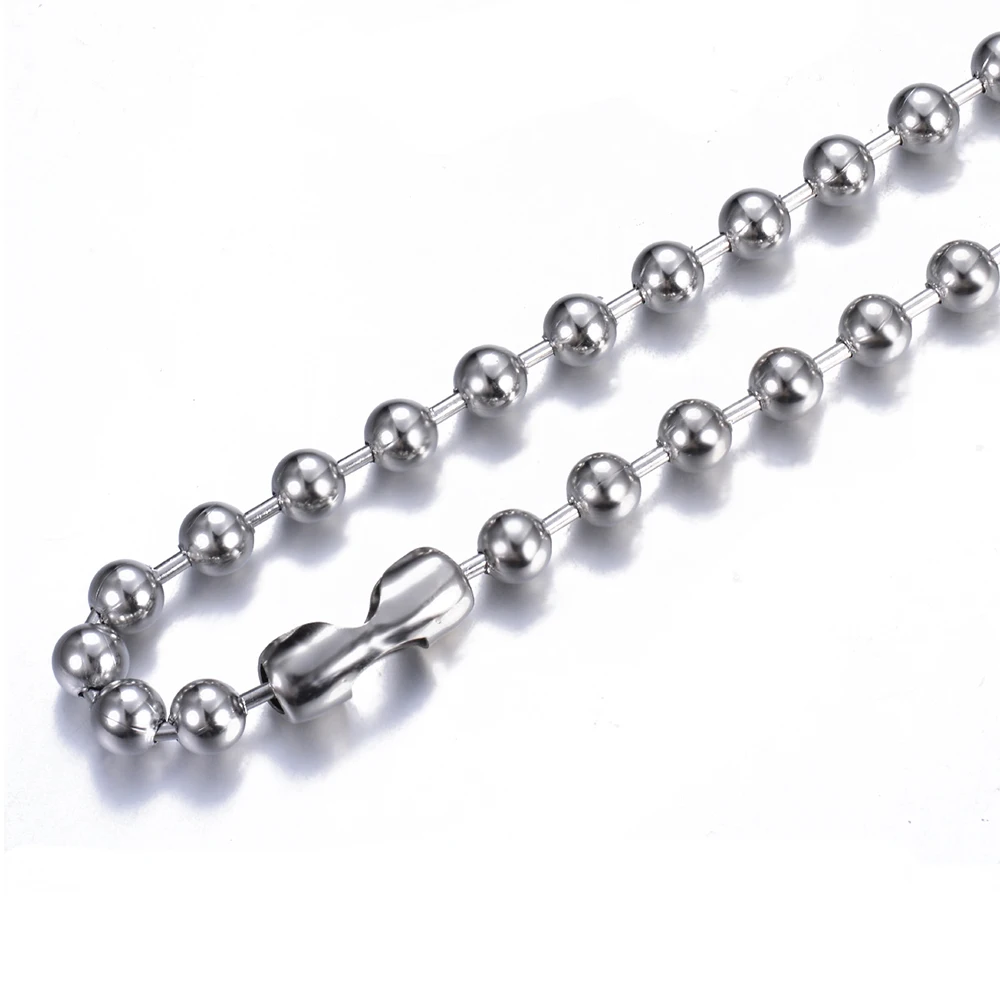 10 Stück/Set 2,4mm Edelstahl-Kugelkette für Herren, Halskette, Armband, Schlüsselanhänger, Anhänger, Hundemarke, Schmuckzubehör 15cm-75cm – Detail 4
