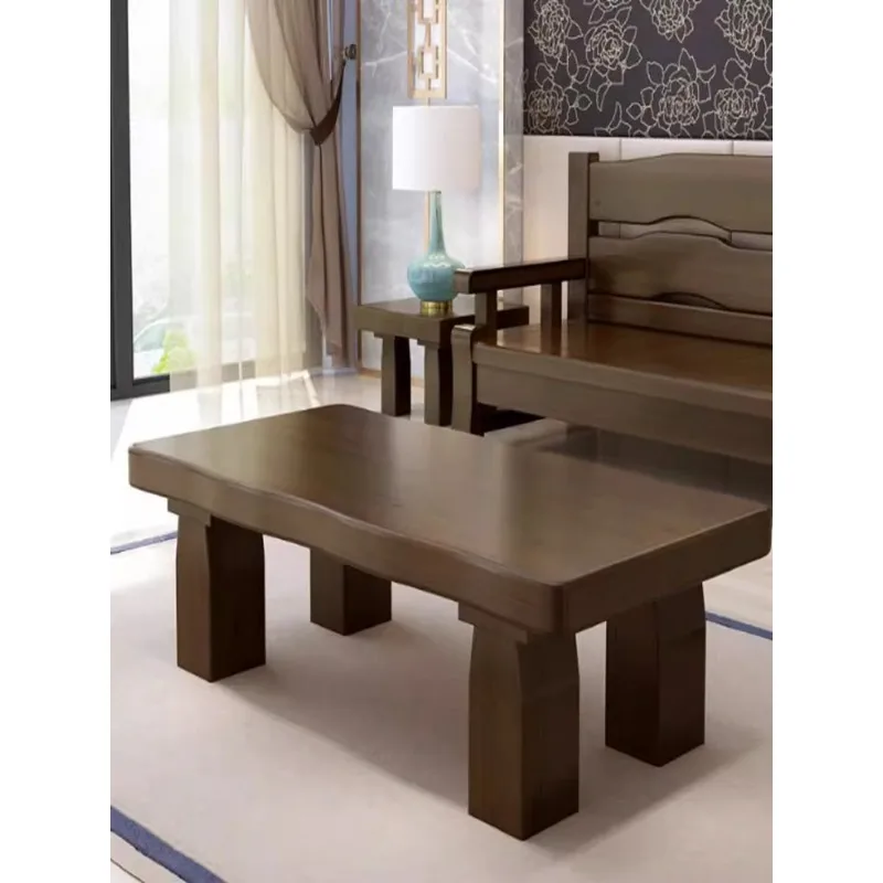 Solid wood coffee table, simple and modern new Chinese style living room, small unit, square table, economical simple balcony, t