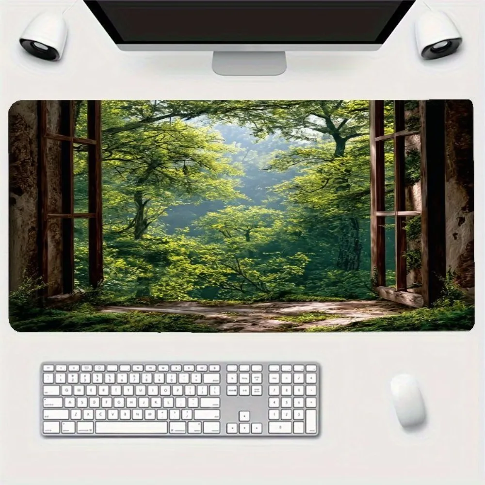 Dreamy bridge and natural forest design, deep sense of visual effect, perfect office desk accessories, enhance gaming experience