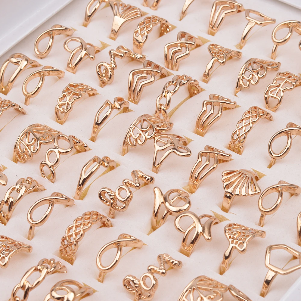20Pieces/Lot Carved Flowers Animal Vintage Alloy Rings Women Charm Luxury Party Gift Hollow Out Accessory Jewelry Set