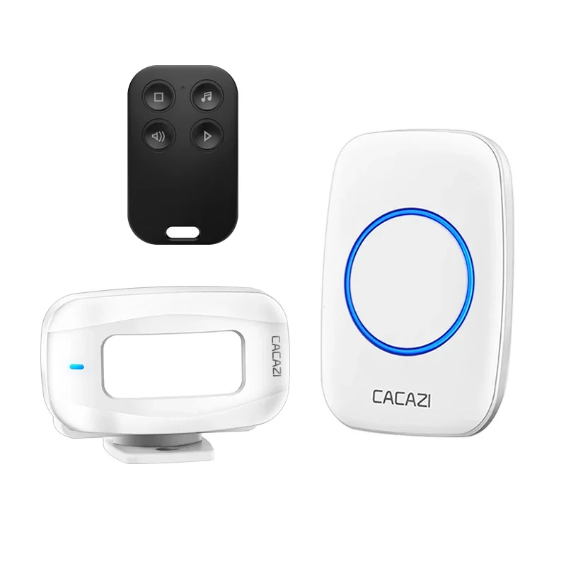 CACAZI Wireless Motion Sensor Alarm Doorbell Remote Control 433MHz IR Infrared Detector Induction Shop Home Welcome Door Bell