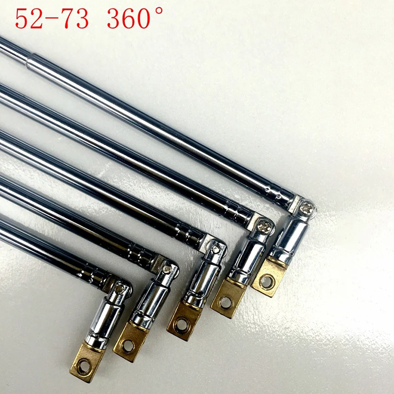 New 1Pc 52-73 5-Section Telescopic Stainless Steel Full-Channel AM FM Radio Universal Antenna Rotating Antenna