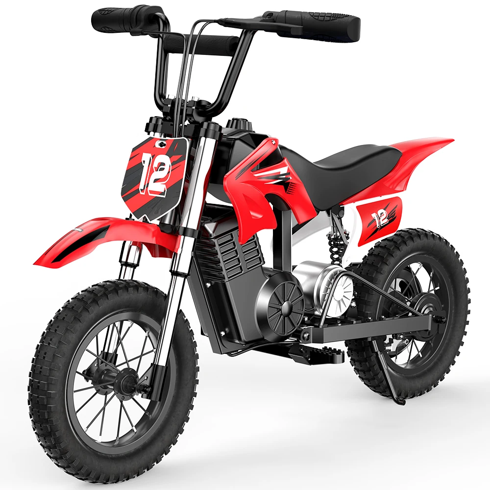 Kinder E-Moto speelgoed met 350W motor, 22km bereik, 36V5.2Ah accu, A12, 3 snelheden, dubbele remmen, schokdempers, LED verlichting voor buitenpret