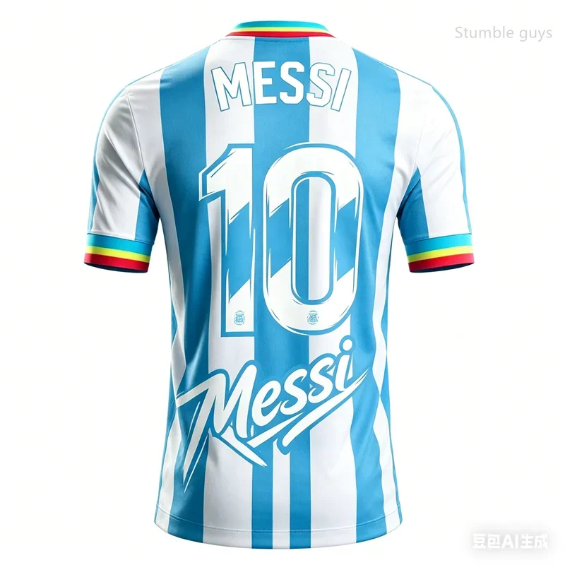 Men Short Sleeve Messi 10 Tshirt Summer Football Jersey Casual Sports Kids Boys Clothes Tops Male Everyday Street Dressing
