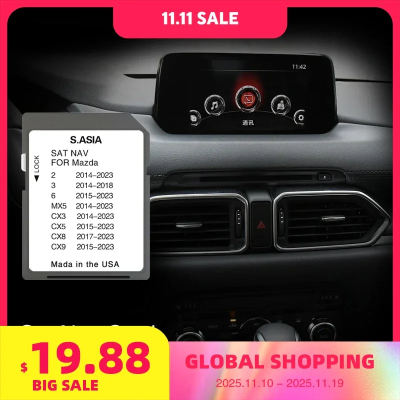 

GPS Card for Mazda CX8 from 2017 to 2023 Car Navigation Memeory Card Cover South Asia Brunei Darussalam Malaysia Singapore