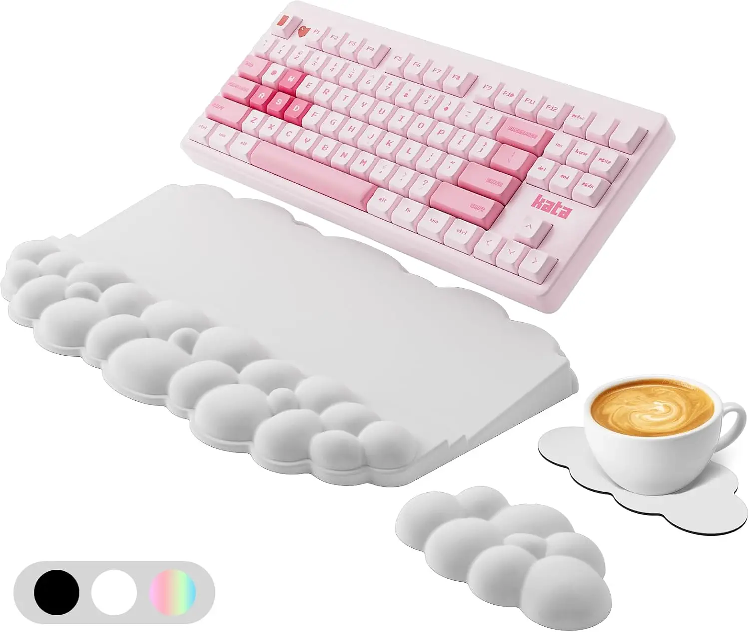 

Ergonomic Wrist Rest for Keyboard and Mouse, Soft Memory Foam Cloud Keyboard Pad with Wrist Rest Set with Non-Slip Silicone Base
