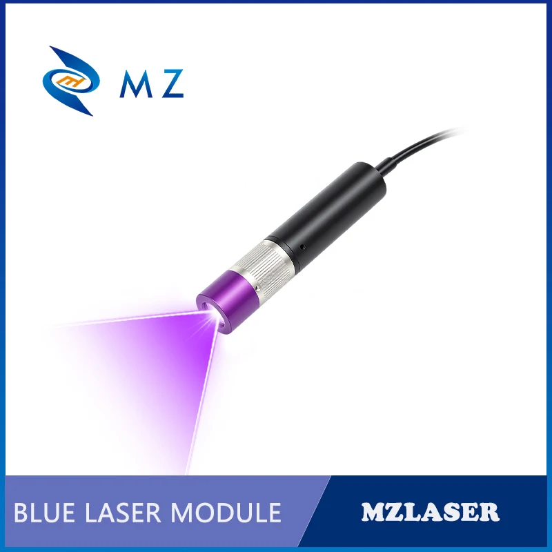 Compact D16mm Adjustable Focus 405nm Violet Line Laser Module 5V 12V 24V 20mW-150mW Glass Lens For Industrial Positioning