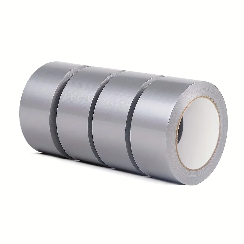 4 Rolls High‑Tack Silver Heavy‑Duty Tape, Easy Hand‑Tear Adhesive Tape, 393.7 Inches Long Roll for Carpet Fixing, Pipe Sealing,